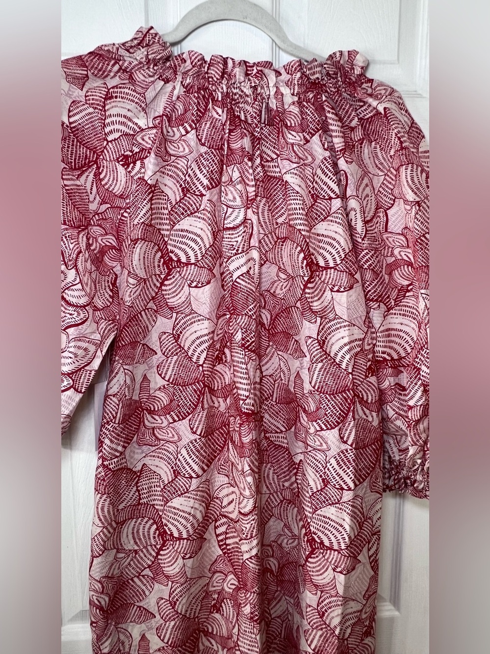 Gilner Farar Floral Puff-Sleeve Maxi Dress in Rose Red Size M NWT . - Picture 7 of 11